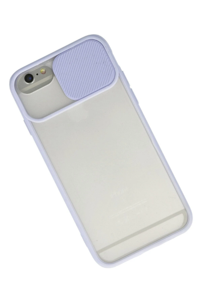 Newface iPhone 6 Kılıf Palm Buzlu Kamera Sürgülü Silikon - Lila resmi