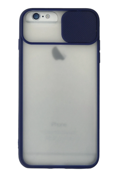 Newface iPhone 6 Kılıf Palm Buzlu Kamera Sürgülü Silikon - Lacivert resmi