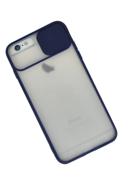 Newface iPhone 6 Kılıf Palm Buzlu Kamera Sürgülü Silikon - Lacivert resmi