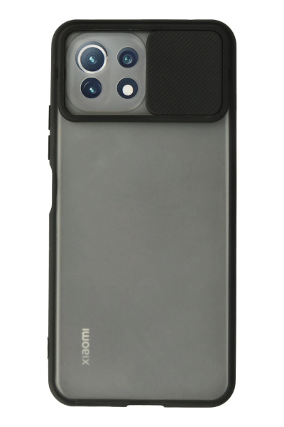 Newface Xiaomi Mİ 11 Lite Kılıf Palm Buzlu Kamera Sürgülü Silikon - Siyah resmi