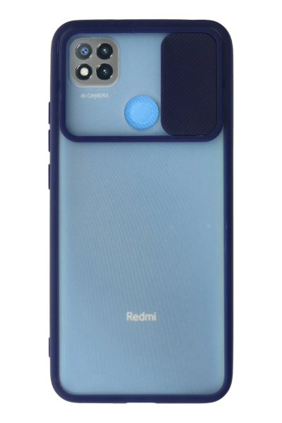 Newface Xiaomi Redmi 9C Kılıf Palm Buzlu Kamera Sürgülü Silikon - Lacivert resmi