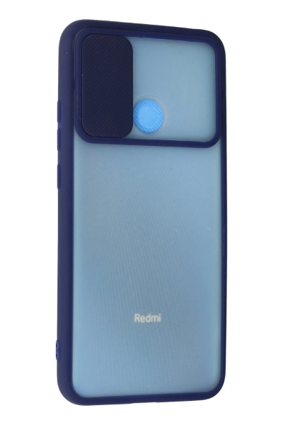 Newface Xiaomi Redmi 9C Kılıf Palm Buzlu Kamera Sürgülü Silikon - Lacivert resmi