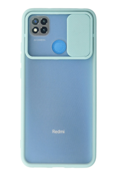 Newface Xiaomi Redmi 9C Kılıf Palm Buzlu Kamera Sürgülü Silikon - Turkuaz resmi
