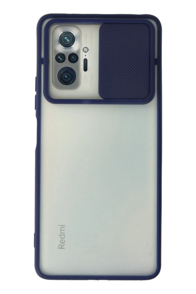 Newface Xiaomi Redmi Note 10 Pro Kılıf Palm Buzlu Kamera Sürgülü Silikon - Lacivert resmi