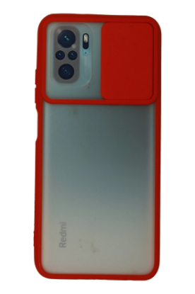 Newface Xiaomi Redmi Note 10 Kılıf Palm Buzlu Kamera Sürgülü Silikon - Kırmızı resmi