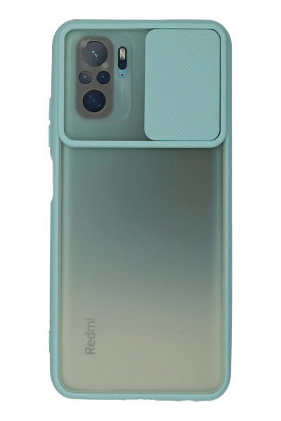 Newface Xiaomi Redmi Note 10 Kılıf Palm Buzlu Kamera Sürgülü Silikon - Turkuaz resmi