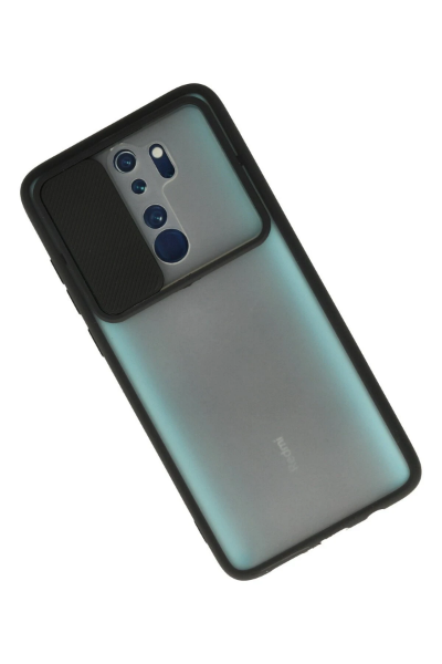 Newface Xiaomi Redmi Note 8 Pro Kılıf Palm Buzlu Kamera Sürgülü Silikon - Siyah resmi