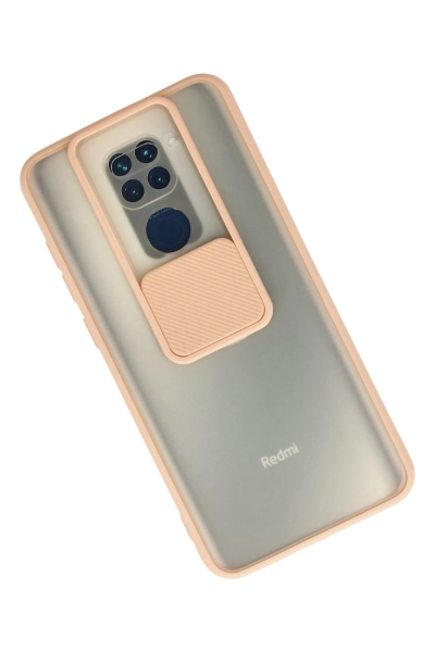 Newface Xiaomi Redmi Note 9 Kılıf Palm Buzlu Kamera Sürgülü Silikon - Pembe resmi