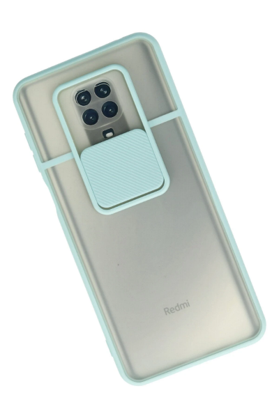 Newface Xiaomi Redmi Note 9 Pro Kılıf Palm Buzlu Kamera Sürgülü Silikon - Turkuaz resmi
