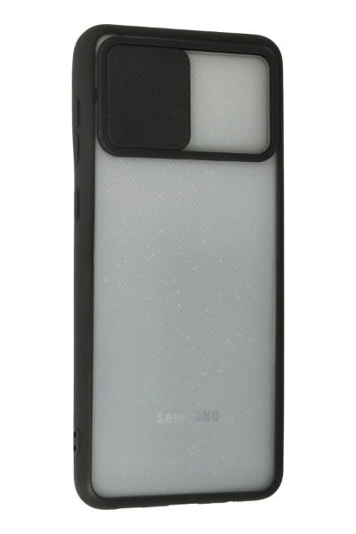 Newface Samsung Galaxy A02 Kılıf Palm Buzlu Kamera Sürgülü Silikon - Siyah resmi