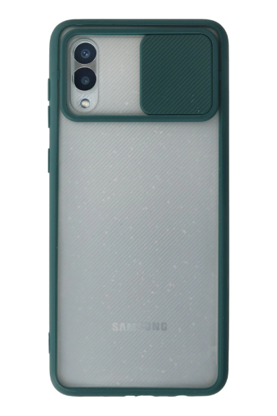 Newface Samsung Galaxy A02 Kılıf Palm Buzlu Kamera Sürgülü Silikon - Yeşil resmi