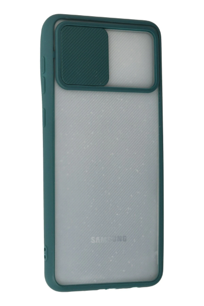 Newface Samsung Galaxy A02 Kılıf Palm Buzlu Kamera Sürgülü Silikon - Yeşil resmi