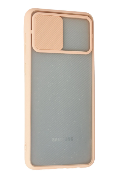 Newface Samsung Galaxy A02 Kılıf Palm Buzlu Kamera Sürgülü Silikon - Pembe resmi