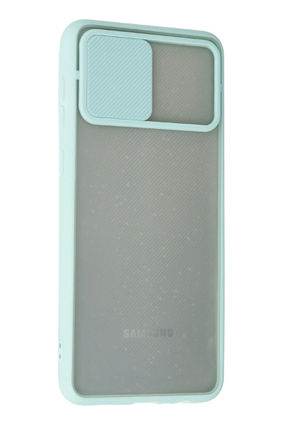 Newface Samsung Galaxy A02 Kılıf Palm Buzlu Kamera Sürgülü Silikon - Turkuaz resmi