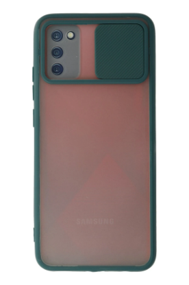 Newface Samsung Galaxy A02S Kılıf Palm Buzlu Kamera Sürgülü Silikon - Yeşil resmi