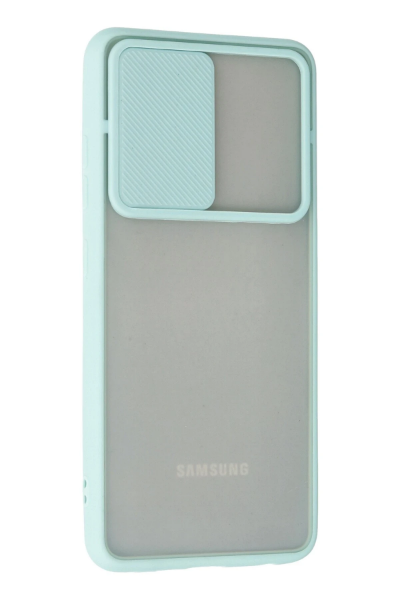 Newface Samsung Galaxy A32 Kılıf Palm Buzlu Kamera Sürgülü Silikon - Turkuaz resmi