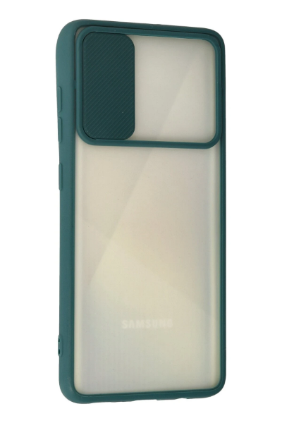 Newface Samsung Galaxy A51 Kılıf Palm Buzlu Kamera Sürgülü Silikon - Yeşil resmi