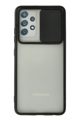Newface Samsung Galaxy A52 Kılıf Palm Buzlu Kamera Sürgülü Silikon - Siyah resmi