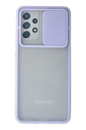 Newface Samsung Galaxy A52 Kılıf Palm Buzlu Kamera Sürgülü Silikon - Lila resmi