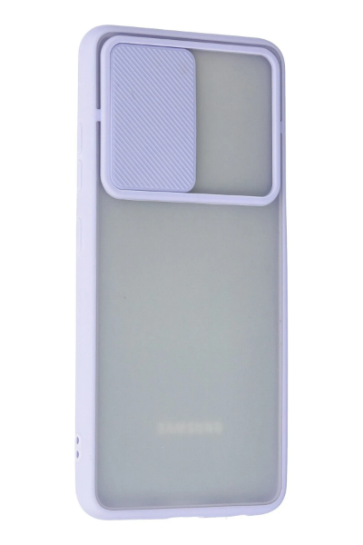 Newface Samsung Galaxy A52 Kılıf Palm Buzlu Kamera Sürgülü Silikon - Lila resmi