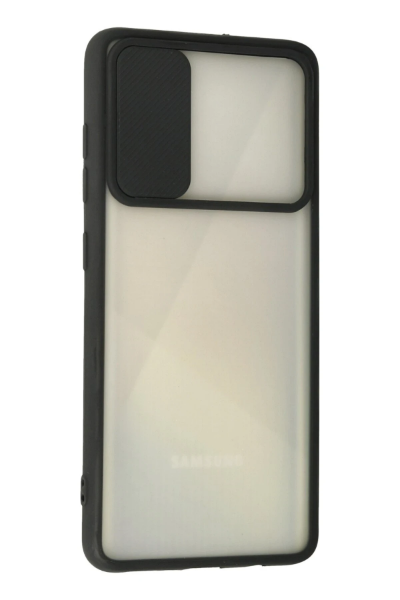 Newface Samsung Galaxy A71 Kılıf Palm Buzlu Kamera Sürgülü Silikon - Siyah resmi