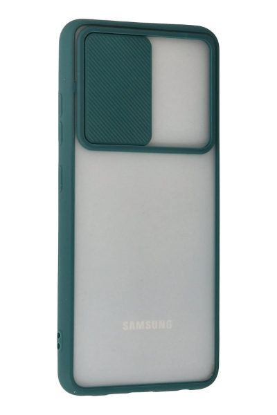 Newface Samsung Galaxy A72 Kılıf Palm Buzlu Kamera Sürgülü Silikon - Yeşil resmi