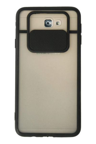 Newface Samsung Galaxy J7 Prime Kılıf Palm Buzlu Kamera Sürgülü Silikon - Siyah resmi