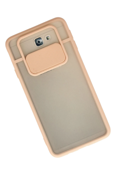 Newface Samsung Galaxy J7 Prime Kılıf Palm Buzlu Kamera Sürgülü Silikon - Pembe resmi