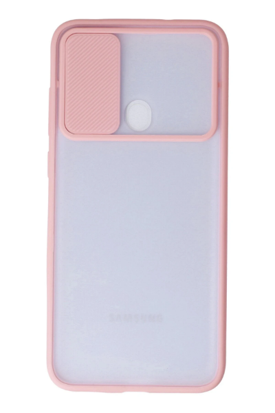 Newface Samsung Galaxy A11 Kılıf Palm Buzlu Kamera Sürgülü Silikon - Pembe resmi