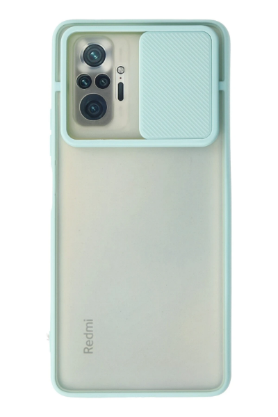 Newface Xiaomi Redmi Note 10 Pro Kılıf Palm Buzlu Kamera Sürgülü Silikon - Turkuaz resmi