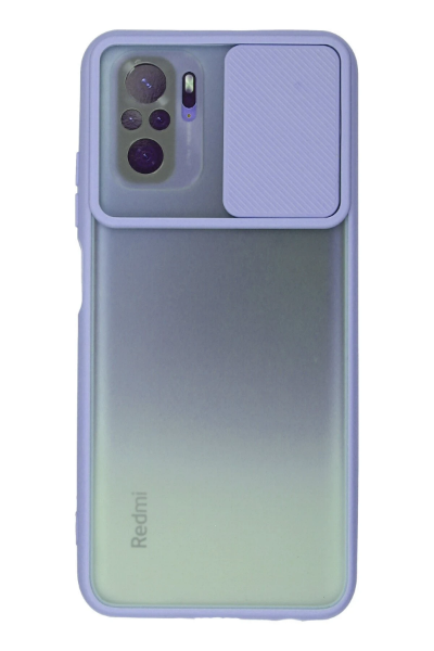 Newface Xiaomi Redmi Note 10 Kılıf Palm Buzlu Kamera Sürgülü Silikon - Lila resmi