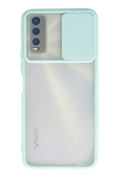 Newface Vivo Y11S Kılıf Palm Buzlu Kamera Sürgülü Silikon - Turkuaz resmi