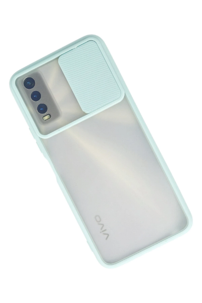Newface Vivo Y11S Kılıf Palm Buzlu Kamera Sürgülü Silikon - Turkuaz resmi