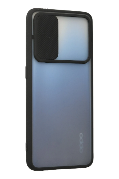 Newface Oppo A74 4G Kılıf Palm Buzlu Kamera Sürgülü Silikon - Siyah resmi