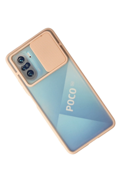 Newface Xiaomi Poco F3 Kılıf Palm Buzlu Kamera Sürgülü Silikon - Pembe resmi