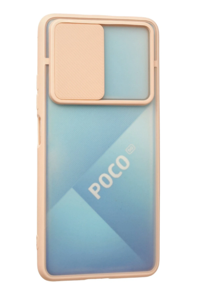 Newface Xiaomi Poco F3 Kılıf Palm Buzlu Kamera Sürgülü Silikon - Pembe resmi