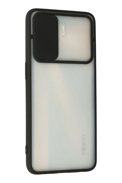 Newface Oppo Reno 4 Lite Kılıf Palm Buzlu Kamera Sürgülü Silikon - Siyah resmi