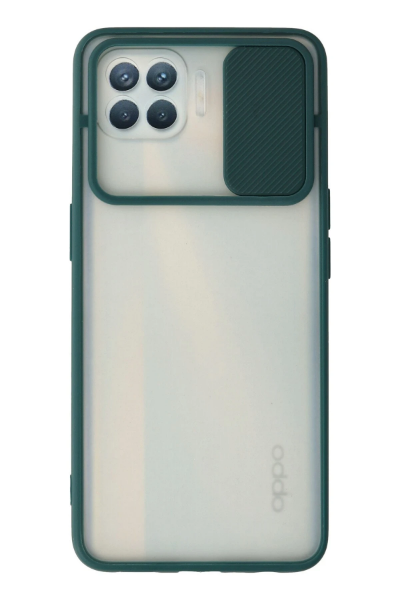 Newface Oppo Reno 4 Lite Kılıf Palm Buzlu Kamera Sürgülü Silikon - Yeşil resmi
