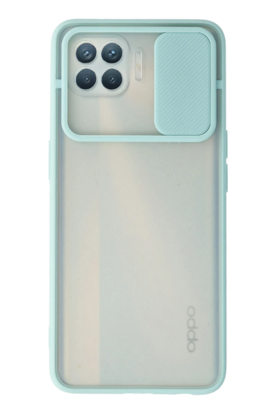 Newface Oppo Reno 4 Lite Kılıf Palm Buzlu Kamera Sürgülü Silikon - Turkuaz resmi