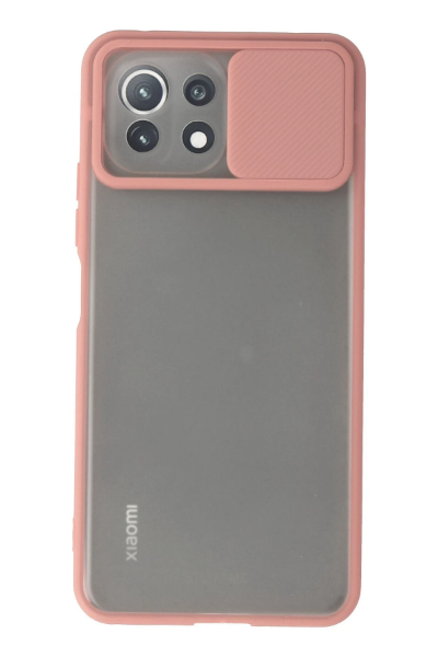 Newface Xiaomi Mİ 11 Lite Kılıf Palm Buzlu Kamera Sürgülü Silikon - Pembe resmi