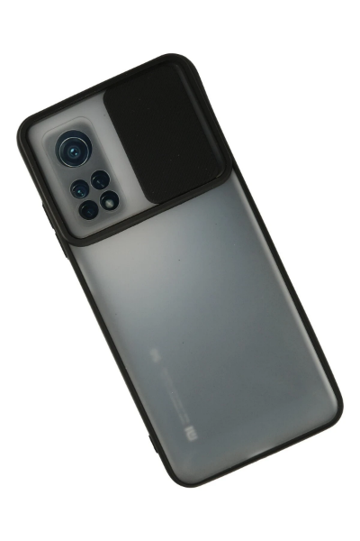 Newface Xiaomi Mi 10T Kılıf Palm Buzlu Kamera Sürgülü Silikon - Siyah resmi