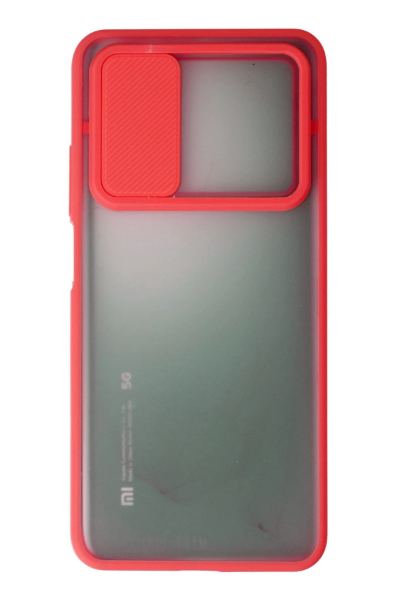Newface Xiaomi Mi 10T Kılıf Palm Buzlu Kamera Sürgülü Silikon - Kırmızı resmi
