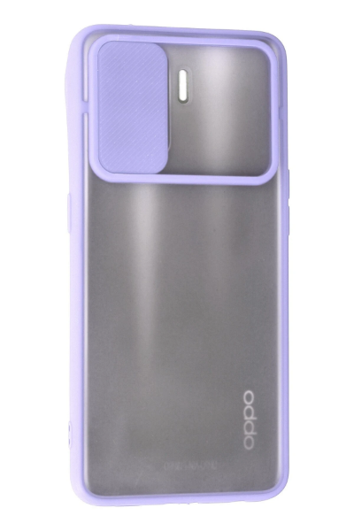 Newface Oppo Reno 5 Lite Kılıf Palm Buzlu Kamera Sürgülü Silikon - Lila resmi