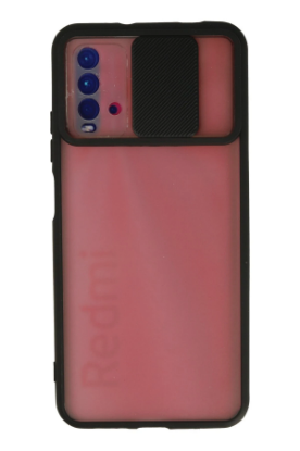 Newface Xiaomi Redmi 9T Kılıf Palm Buzlu Kamera Sürgülü Silikon - Siyah resmi