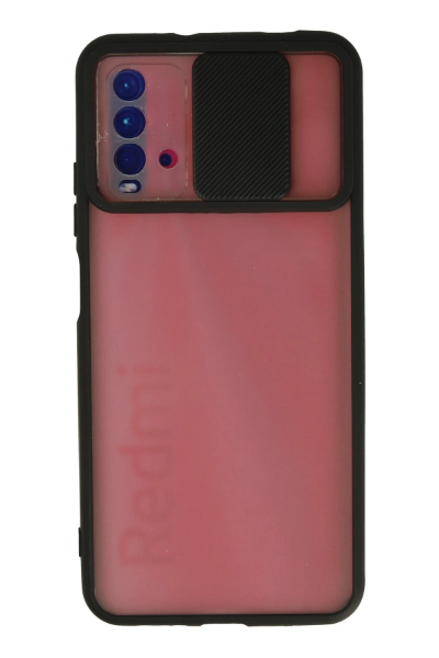 Newface Xiaomi Redmi 9T Kılıf Palm Buzlu Kamera Sürgülü Silikon - Siyah resmi