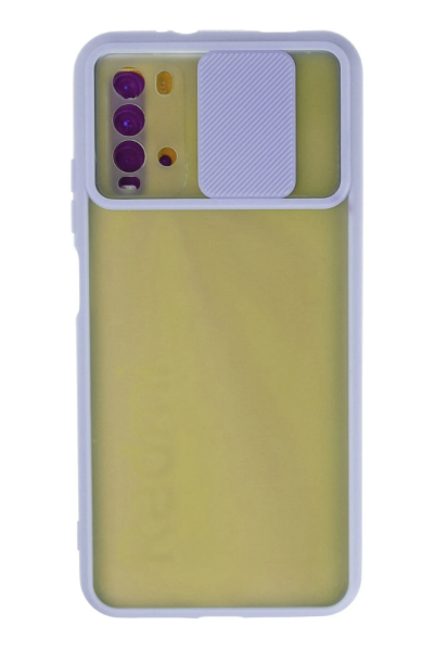 Newface Xiaomi Redmi 9T Kılıf Palm Buzlu Kamera Sürgülü Silikon - Lila resmi