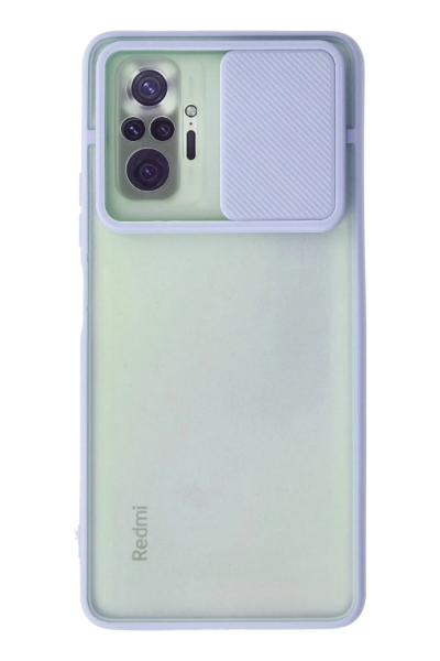 Newface Xiaomi Redmi Note 10 Pro Kılıf Palm Buzlu Kamera Sürgülü Silikon - Lila resmi