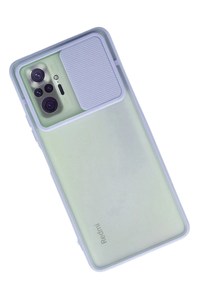 Newface Xiaomi Redmi Note 10 Pro Kılıf Palm Buzlu Kamera Sürgülü Silikon - Lila resmi