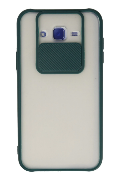 Newface Samsung Galaxy J7 Kılıf Palm Buzlu Kamera Sürgülü Silikon - Yeşil resmi