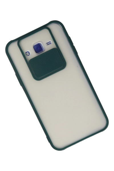 Newface Samsung Galaxy J7 Kılıf Palm Buzlu Kamera Sürgülü Silikon - Yeşil resmi